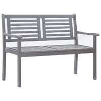  2-Seater Garden Bench 120 cm Grey Solid Eucalyptus Wood