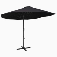  Garden Parasol with Aluminium Pole 460x270 cm Black
