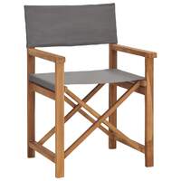  Director&#39;s Chair Solid Teak Wood Grey