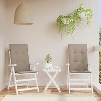  Garden Highback Chair Cushions 2 pcs Taupe 120x50x3 cm Fabric