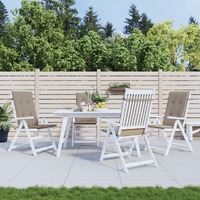  Garden Highback Chair Cushions 4 pcs Taupe 120x50x3 cm Fabric