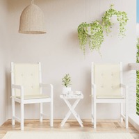  Garden Lowback Chair Cushions 2 pcs Cream 100x50x3 cm Oxford Fabric