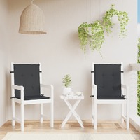  Garden Lowback Chair Cushions 2 pcs Black 100x50x3 cm Oxford Fabric
