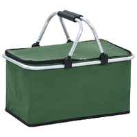  Foldable Cool Bag Green 46x27x23 cm Aluminium