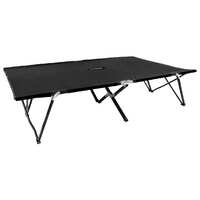  Two Person Folding Sun Lounger Black Steel