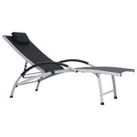  Sun Lounger Aluminium Textliene Black