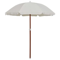  Garden Parasol with Steel Pole 180 cm Sand