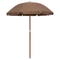  Garden Parasol with Steel Pole 180 cm Taupe