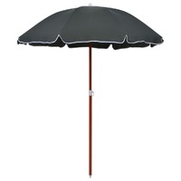  Garden Parasol with Steel Pole 180 cm Anthracite