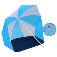  Beach Umbrella Shelter Blue and White 180 cm Fabric