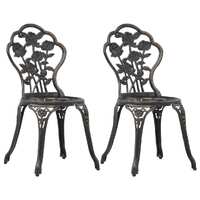  Bistro Chairs 2 pcs Bronze Cast Aluminium