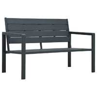  Garden Bench 120 cm HDPE Grey Wood Look
