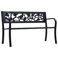  Garden Bench 125 cm Black Steel
