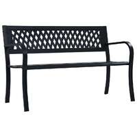  Garden Bench 125 cm Black Steel