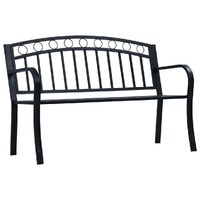  Garden Bench 125 cm Black Steel