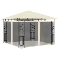  Gazebo with Mosquito Net 3x3x2.73 m Cream 180 g/m²