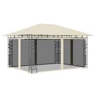  Gazebo with Mosquito Net 4x3x2.73 m Cream 180 g/m²