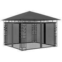  Gazebo with Mosquito Net 3x3x2.73 m Anthracite 180 g/m²