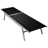  Sun Lounger Steel and Textilene Black