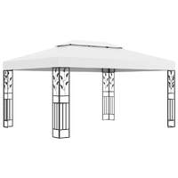  Gazebo with Double Roof 3x4 m White