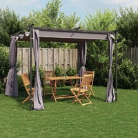  Gazebo with Curtains 3x3 m Anthracite Steel