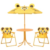  3 Piece Kids&#39; Garden Bistro Set with Parasol Yellow