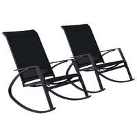  Garden Rocking Chairs 2 pcs Textilene Black