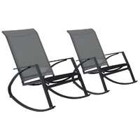  Garden Rocking Chairs 2 pcs Textilene Dark Grey