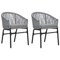  Garden Chairs 2 pcs Anthracite PE Rattan