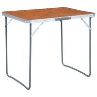  Foldable Camping Table with Metal Frame 80x60 cm