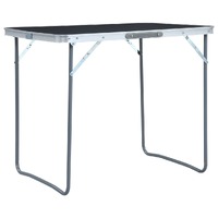  Foldable Camping Table with Metal Frame 80x60 cm Grey