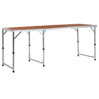  Foldable Camping Table Aluminium 180x60 cm