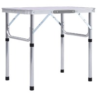  Folding Camping Table White Aluminium 60x45 cm