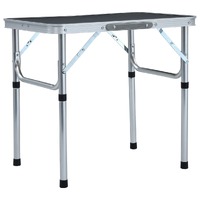  Folding Camping Table Grey Aluminium 60x45 cm