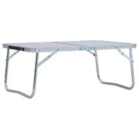  Folding Camping Table White Aluminium 60x40 cm