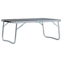  Folding Camping Table Grey Aluminium 60x40 cm