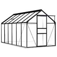  Greenhouse with Base Frame Anthracite Aluminium 7.03 m²