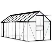  Greenhouse with Base Frame Anthracite Aluminium 9.31 m²