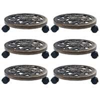  Plant Trolleys 6 pcs Bronze 30 cm Plastic