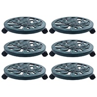  Plant Trolleys 6 pcs Green 38 cm Plastic