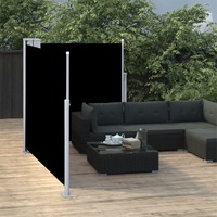  Retractable Side Awning Black 100x600 cm