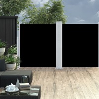  Patio Retractable Double Side Awning 170x600 cm Black
