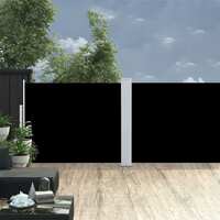  Retractable Side Awning Black 140x1000 cm