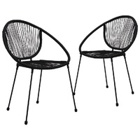  Garden Chairs 2 pcs PVC Rattan Black
