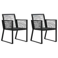  Garden Chairs 2 pcs Black PVC Rattan