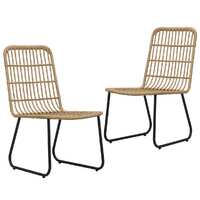  Garden Chairs 2 pcs Poly Rattan Oak