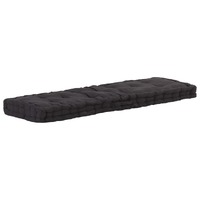  Pallet Floor Cushion Cotton 120x40x7 cm Black