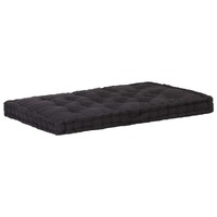  Pallet Floor Cushion Cotton 120x80x10 cm Black