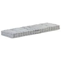  Pallet Floor Cushion Cotton 120x40x7 cm Grey