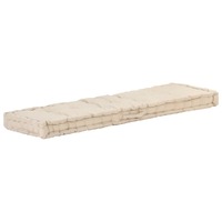  Pallet Floor Cushion Cotton 120x40x7 cm Beige